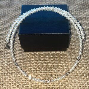 Silpada Pearl & Swarovski Crystal Choker Necklace